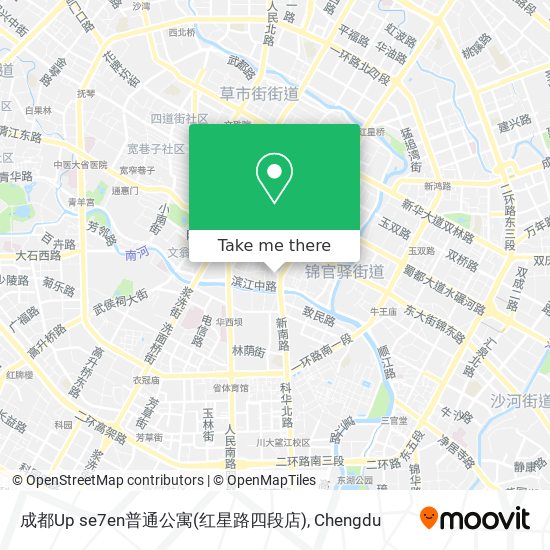 成都Up se7en普通公寓(红星路四段店) map