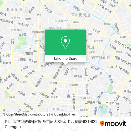 四川大学华西医院第四住院大楼-金卡八病房821-822 map