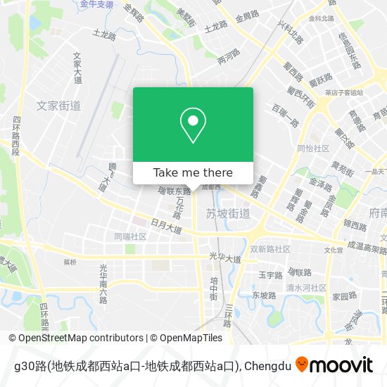 g30路(地铁成都西站a口-地铁成都西站a口) map