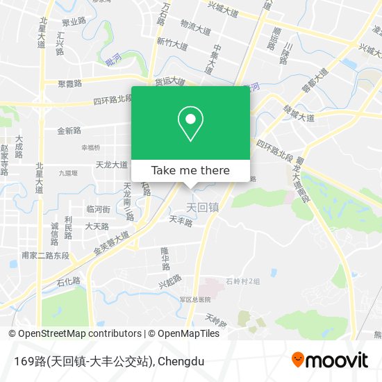 169路(天回镇-大丰公交站) map