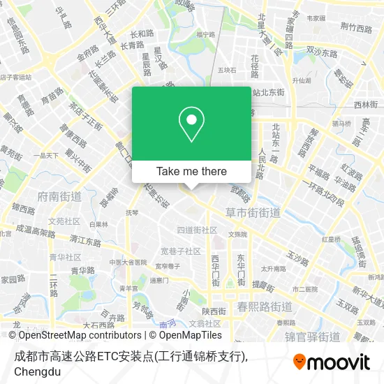 成都市高速公路ETC安装点(工行通锦桥支行) map