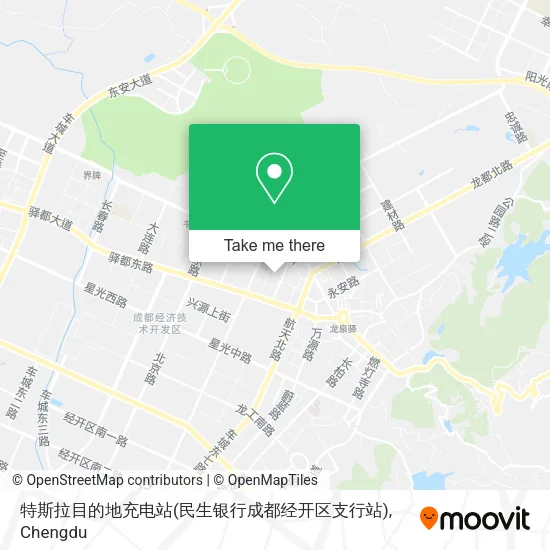 特斯拉目的地充电站(民生银行成都经开区支行站) map