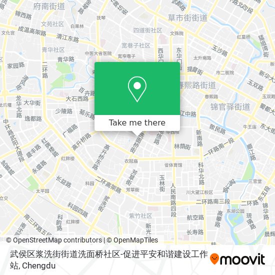 武侯区浆洗街街道洗面桥社区-促进平安和谐建设工作站 map