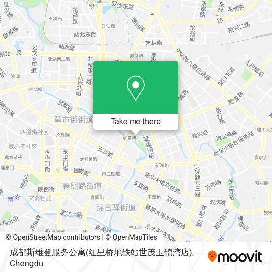 成都斯维登服务公寓(红星桥地铁站世茂玉锦湾店) map