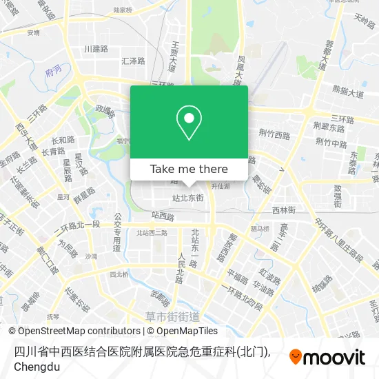 四川省中西医结合医院附属医院急危重症科(北门) map