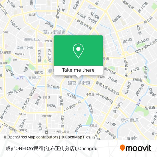 成都ONEDAY民宿(红布正街分店) map