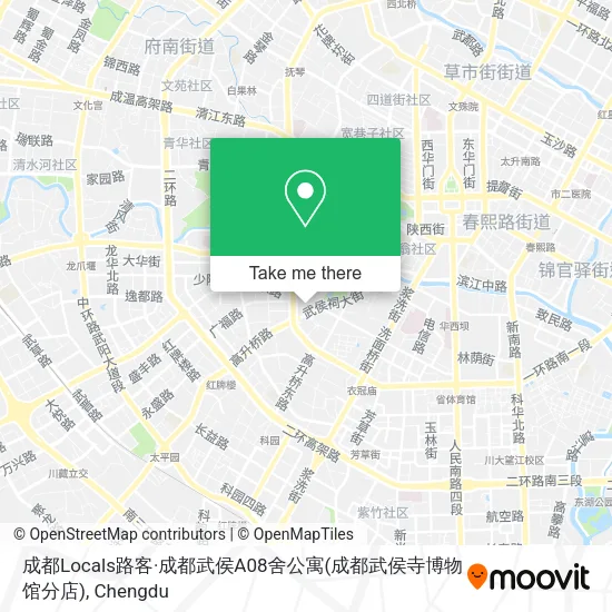 成都Locals路客·成都武侯A08舍公寓(成都武侯寺博物馆分店) map