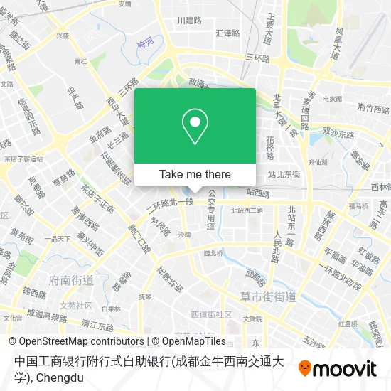 中国工商银行附行式自助银行(成都金牛西南交通大学) map