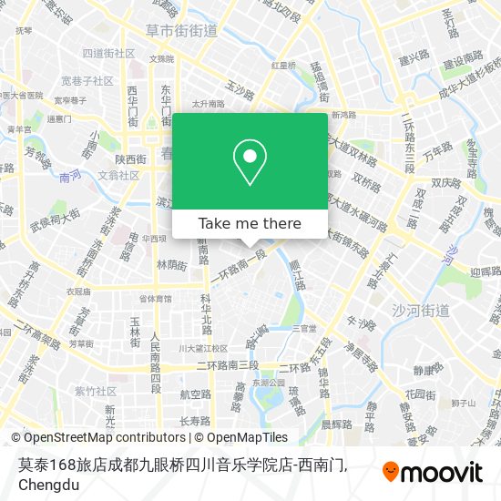 莫泰168旅店成都九眼桥四川音乐学院店-西南门 map