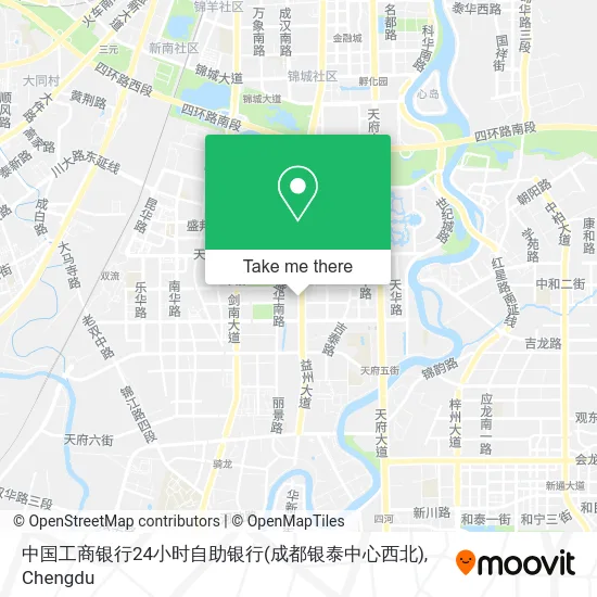 中国工商银行24小时自助银行(成都银泰中心西北) map