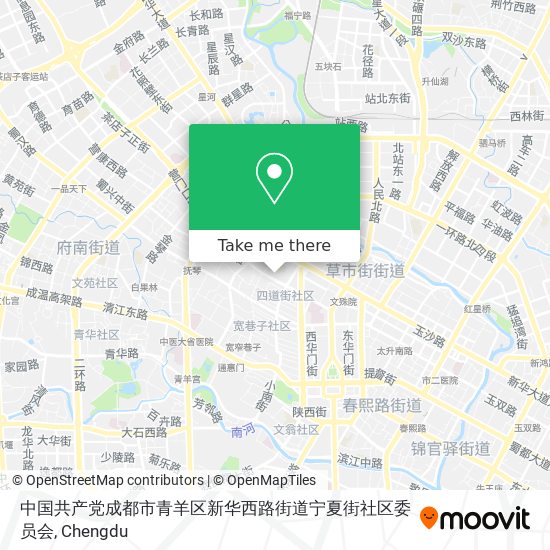 中国共产党成都市青羊区新华西路街道宁夏街社区委员会 map