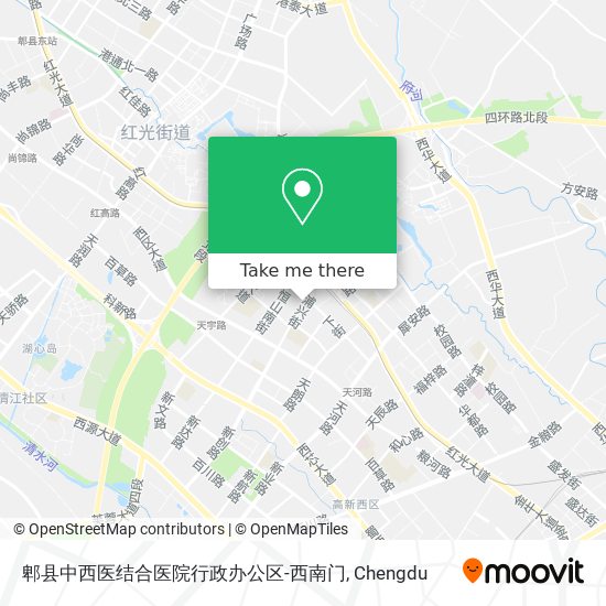 郫县中西医结合医院行政办公区-西南门 map