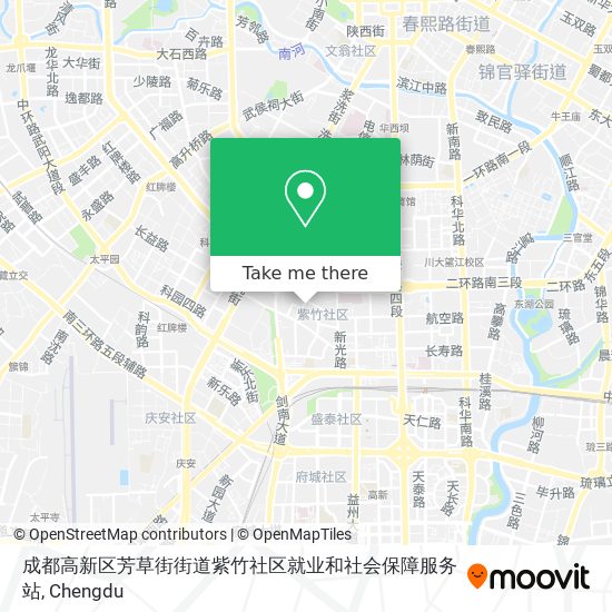 成都高新区芳草街街道紫竹社区就业和社会保障服务站 map