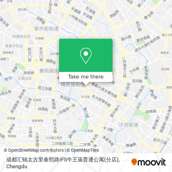 成都汇锦太古里春熙路IFS牛王庙普通公寓(分店) map