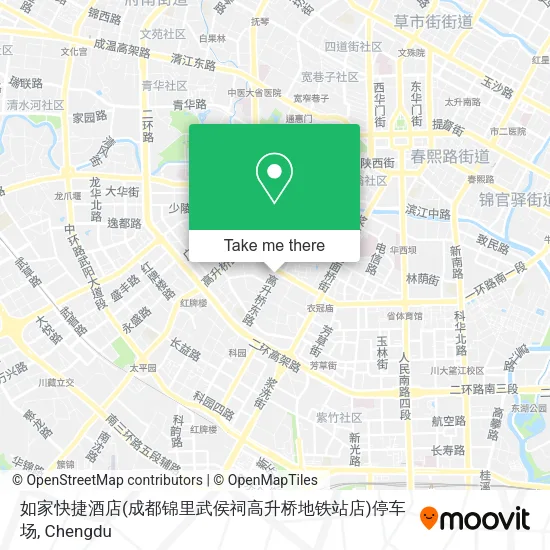 如家快捷酒店(成都锦里武侯祠高升桥地铁站店)停车场 map