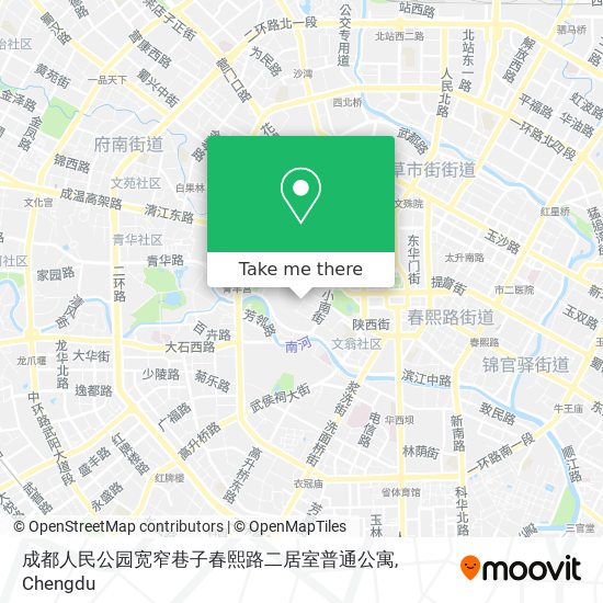 成都人民公园宽窄巷子春熙路二居室普通公寓 map