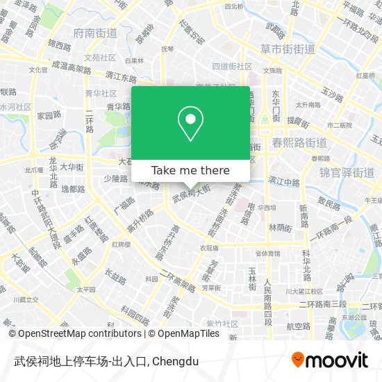 武侯祠地上停车场-出入口 map