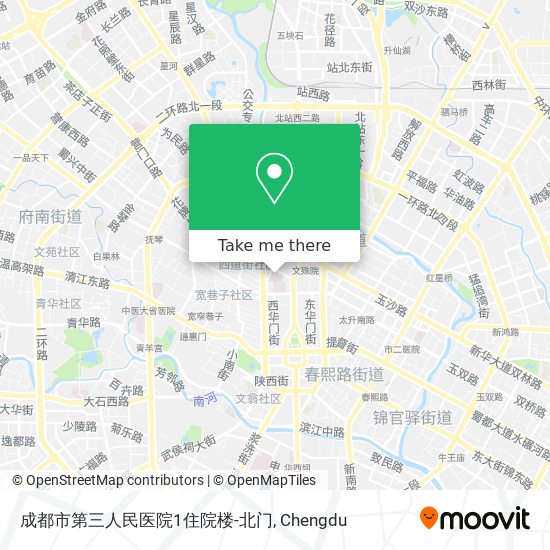 成都市第三人民医院1住院楼-北门 map