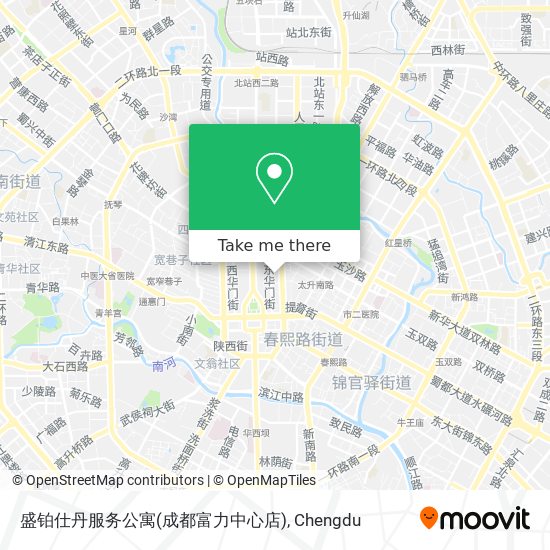 盛铂仕丹服务公寓(成都富力中心店) map