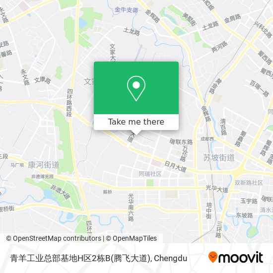 青羊工业总部基地H区2栋B(腾飞大道) map