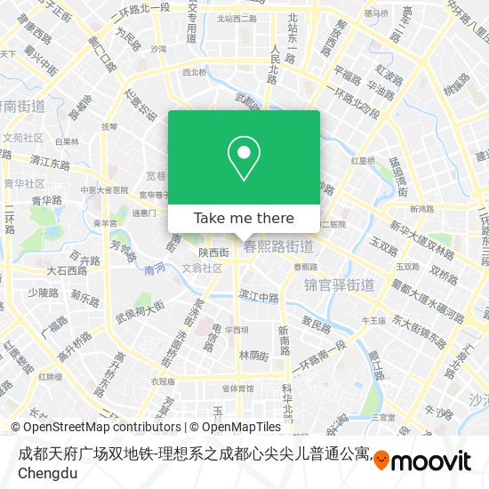成都天府广场双地铁-理想系之成都心尖尖儿普通公寓 map