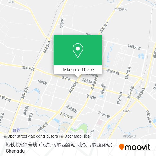 地铁接驳2号线b(地铁马超西路站-地铁马超西路站) map