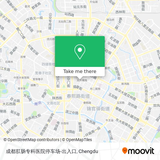 成都肛肠专科医院停车场-出入口 map