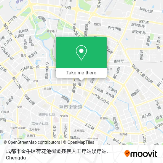 成都市金牛区荷花池街道残疾人工疗站娱疗站 map