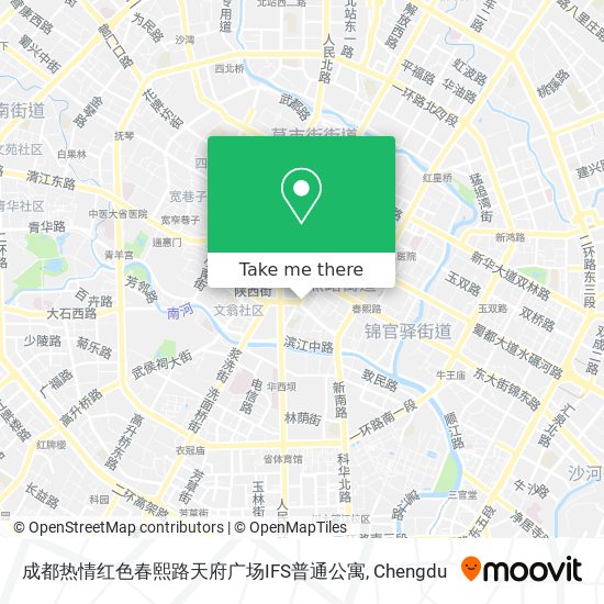 成都热情红色春熙路天府广场IFS普通公寓 map