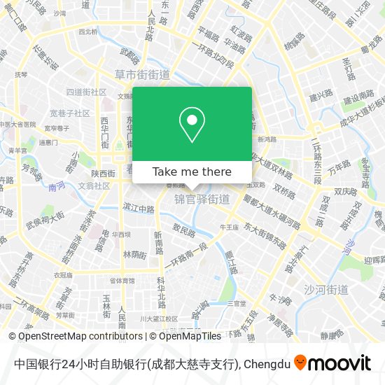 中国银行24小时自助银行(成都大慈寺支行) map