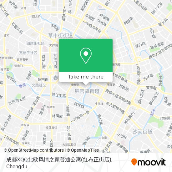成都XQQ北欧风情之家普通公寓(红布正街店) map