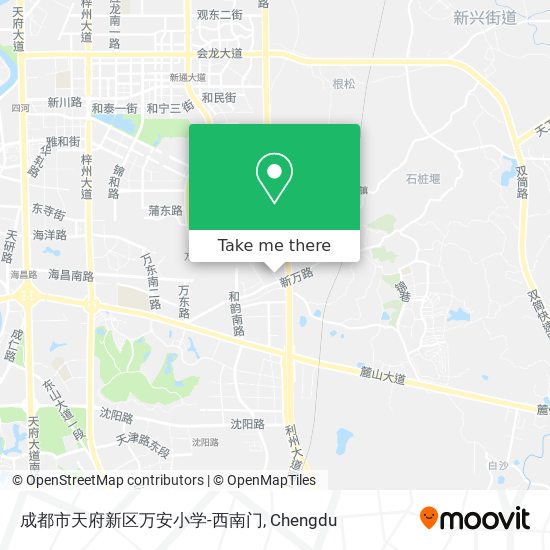 成都市天府新区万安小学-西南门 map