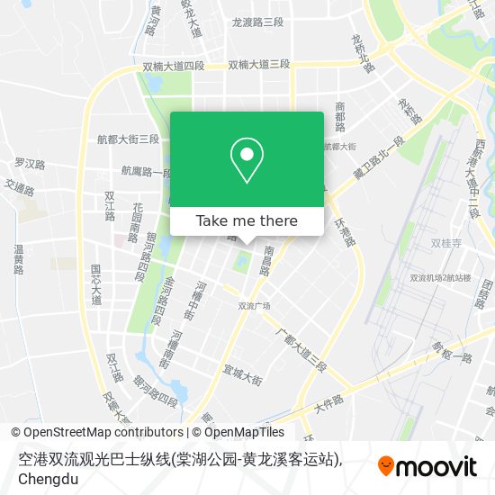 空港双流观光巴士纵线(棠湖公园-黄龙溪客运站) map