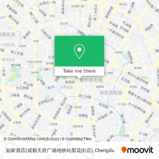 如家酒店(成都天府广场地铁站梨花街店) map