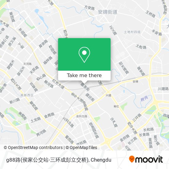 g88路(侯家公交站-三环成彭立交桥) map