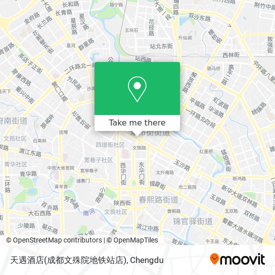 天遇酒店(成都文殊院地铁站店) map