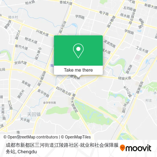 成都市新都区三河街道江陵路社区-就业和社会保障服务站 map