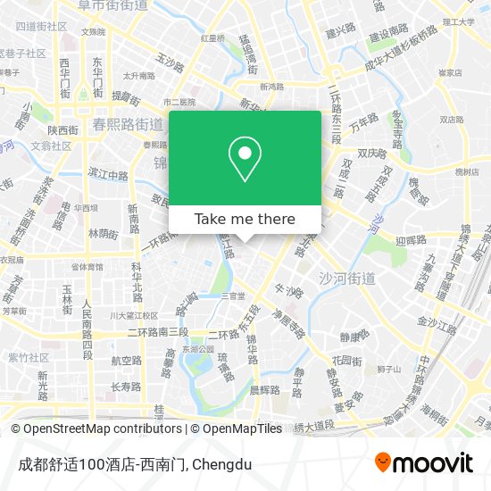 成都舒适100酒店-西南门 map
