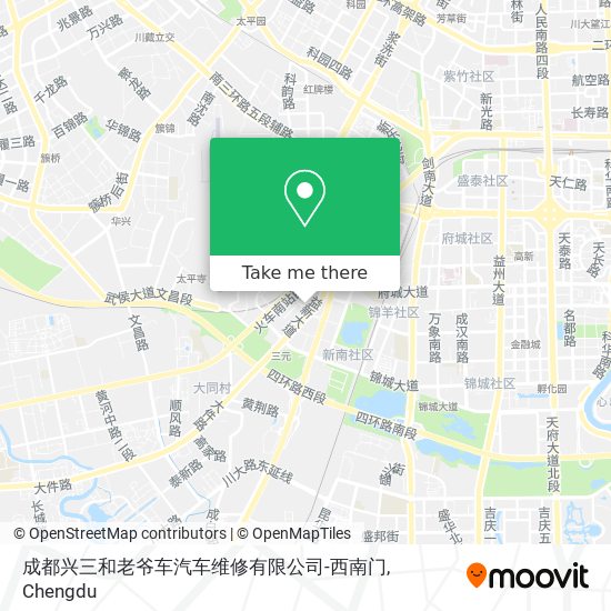 成都兴三和老爷车汽车维修有限公司-西南门 map
