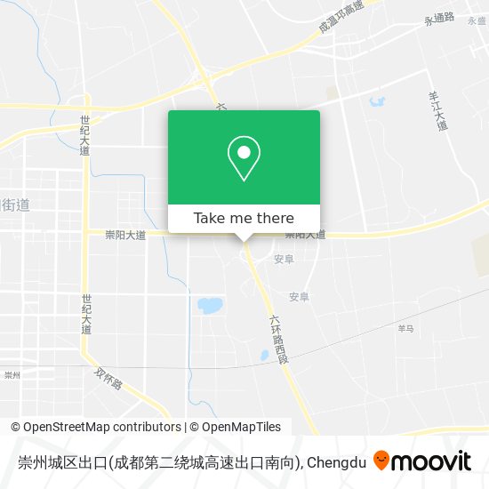 崇州城区出口(成都第二绕城高速出口南向) map