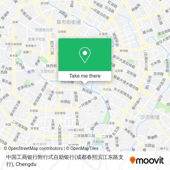 中国工商银行附行式自助银行(成都春熙滨江东路支行) map