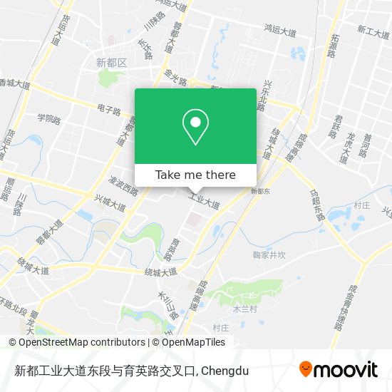 新都工业大道东段与育英路交叉口 map