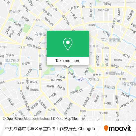 中共成都市青羊区草堂街道工作委员会 map
