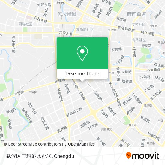 武候区三科酒水配送 map