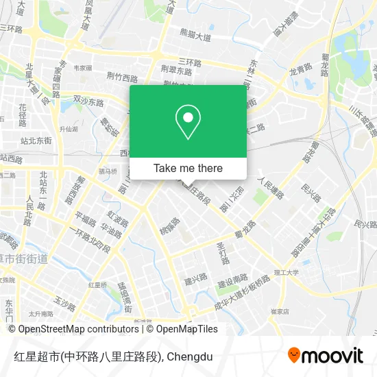 红星超市(中环路八里庄路段) map
