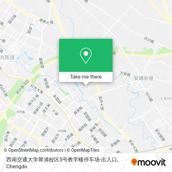 西南交通大学犀浦校区5号教学楼停车场-出入口 map
