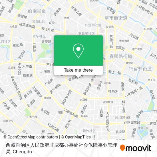 西藏自治区人民政府驻成都办事处社会保障事业管理局 map
