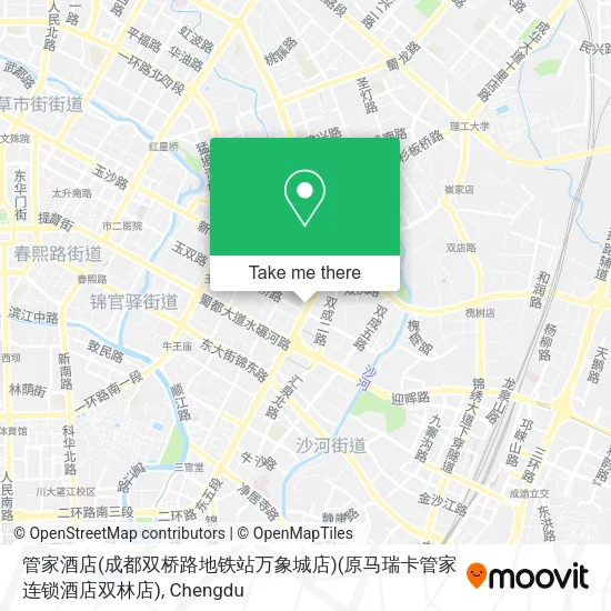 管家酒店(成都双桥路地铁站万象城店)(原马瑞卡管家连锁酒店双林店) map