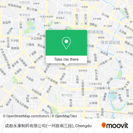 成都永康制药有限公司(一环路南三段) map