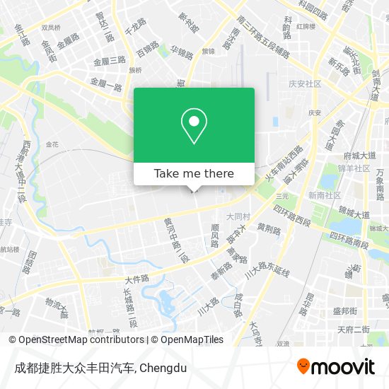 成都捷胜大众丰田汽车 map